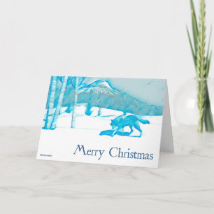 Lone Wolf In WInter - Christmas Card