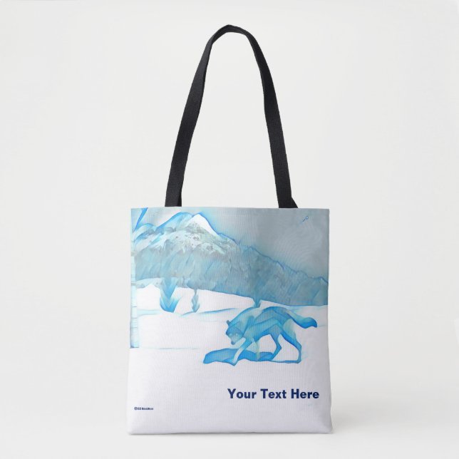 Lone Wolf In WInter Tote Bag (Front)