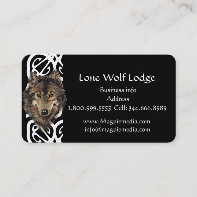 Lone Wolf Lodge Carte de visite personnalisé (Devant)