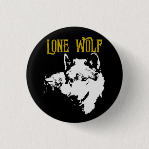 Lone Wolf Male Sigma Modern Minimalist 1 Inch Round Button