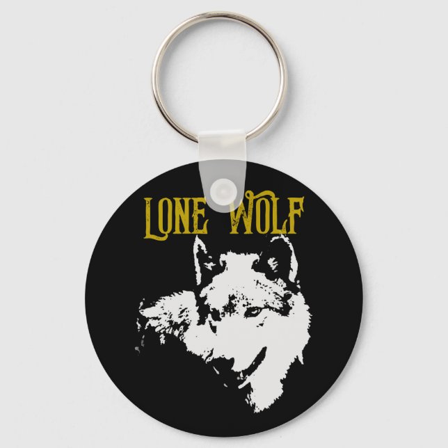 Lone Wolf Male Sigma Modern Minimalist Keychain (Front)