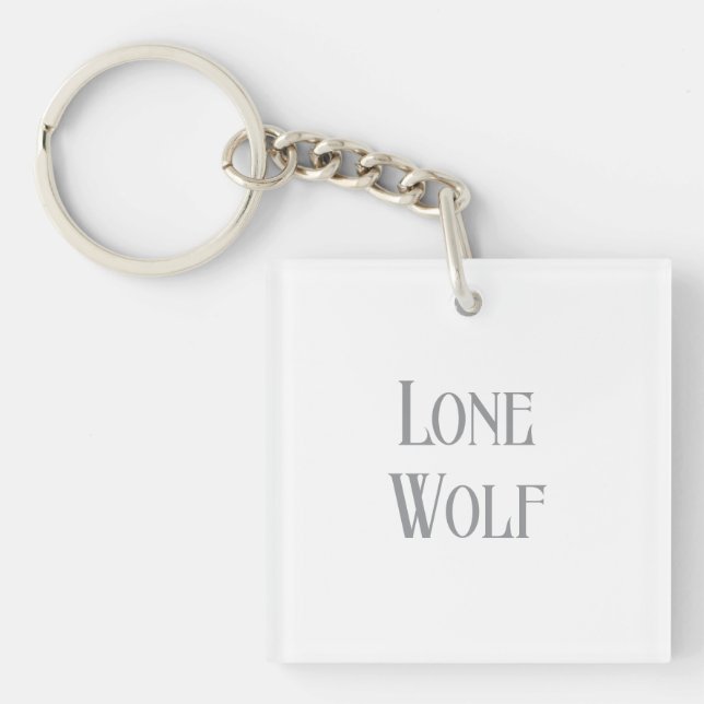 Lone Wolf Male Sigma Modern Minimalist Keychain (Front)