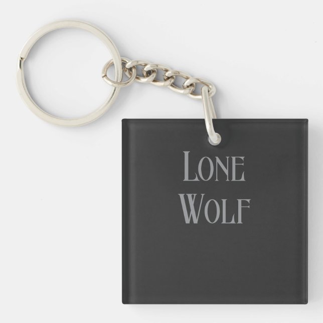 Lone Wolf Male Sigma Modern Minimalist Keychain (Front)