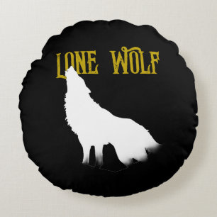 Lone Wolf Male Sigma Modern Minimalist Round Pillow