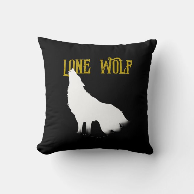 Lone Wolf Male Sigma Modern Minimalist Throw Pillow (Front)