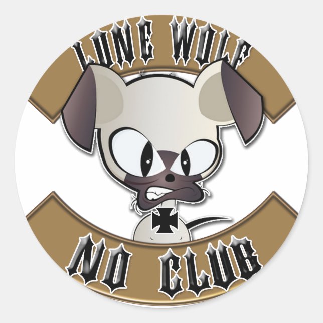 Lone Wolf No Club Classic Round Sticker (Front)