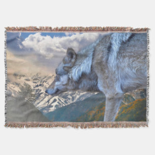 LONE WOLF OVERLORD OF FREEDOM THROW BLANKET