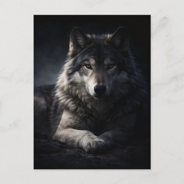 Lone Wolf Postcard – Wildlife Nature Postcard (Front)