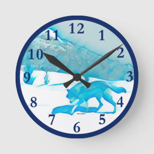 Lone Wolf Round Clock