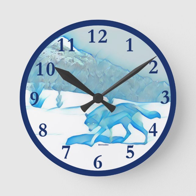 Lone Wolf Round Clock (Front)
