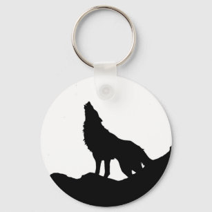 Lone Wolf Standing on a Hill Keychain
