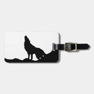 Lone Wolf Standing on a Hill Luggage Tag