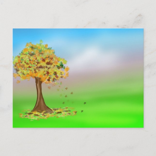 Lonely Autumn Tree Postcard (Front)