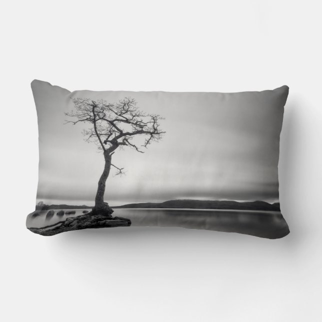 Lonely Bare Tree Lumbar Pillow (Front)