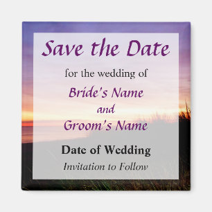 Lonely Beach at Sunrise Norfolk VA Save the Date Magnet