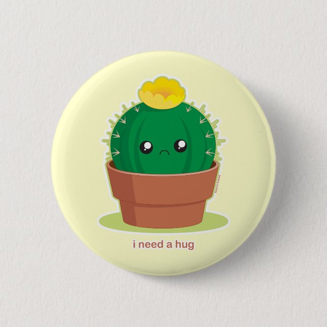 Lonely Cactus 2 Inch Round Button (Front)