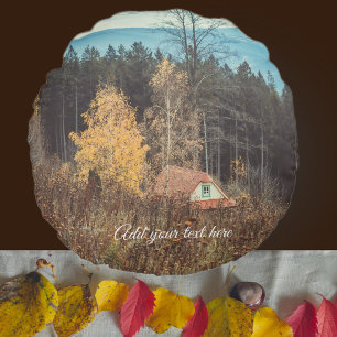 Lonely Cottage Round Pillow