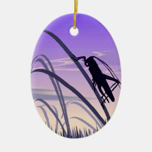 Lonely Cricket Ceramic Ornament