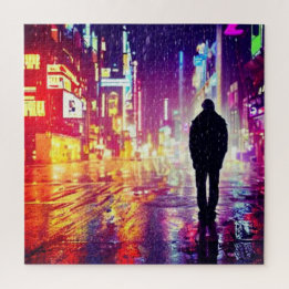 Lonely Cyberpunk In The Rain Puzzle