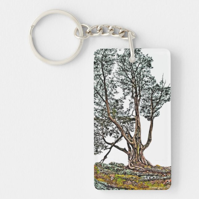 Lonely Cypress Keychain (Front)