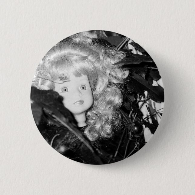 Lonely Doll Head 2 Inch Round Button (Front)