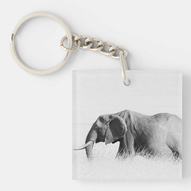 Lonely Elephant (High Key) Keychain (Front)