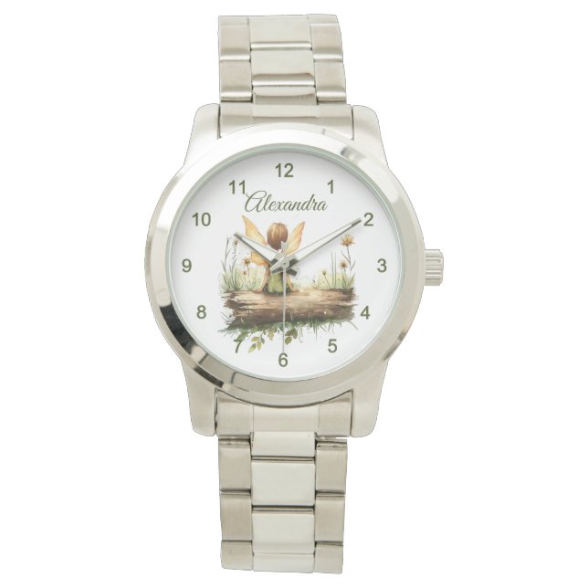 Lonely Fairy Sitting on a Log Watch (Front)