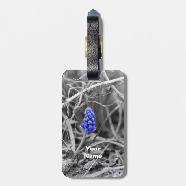 Lonely Grape Hyacinth Select Colour Luggage Tag (Back Vertical)