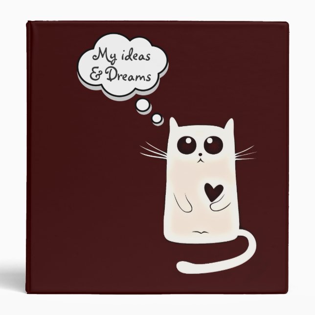 Lonely Hearts Cats Cute Binder (Front)