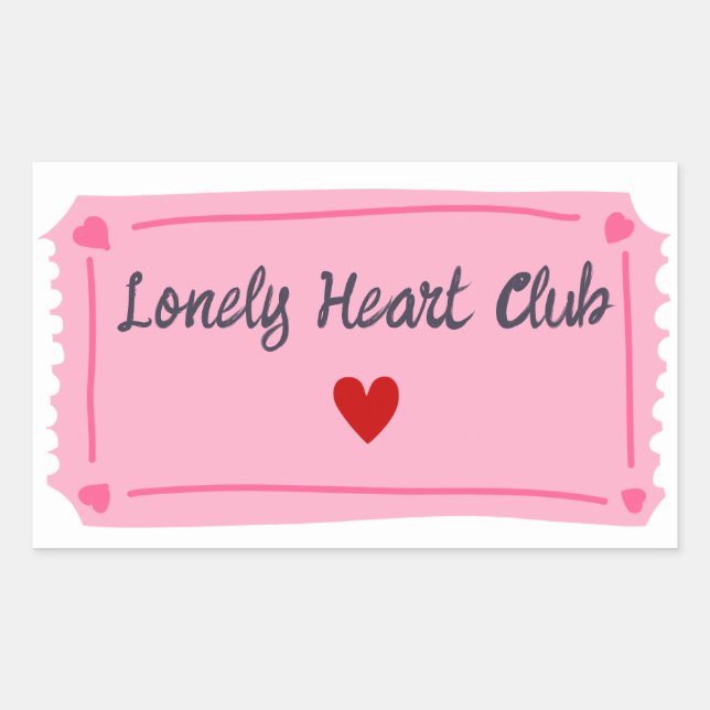 Lonely Hearts Club Valentines Day Sticker (Front)
