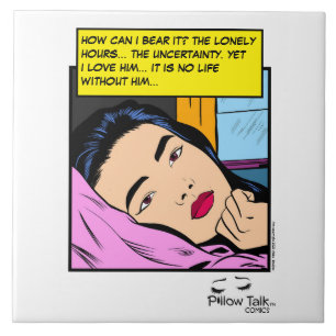 Lonely Hours Vintage Romance Comic Art Tile