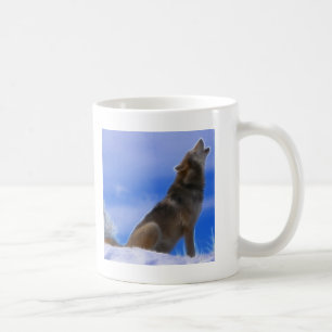 Lonely Howling Endangered Grey Wolf Coffee Mug