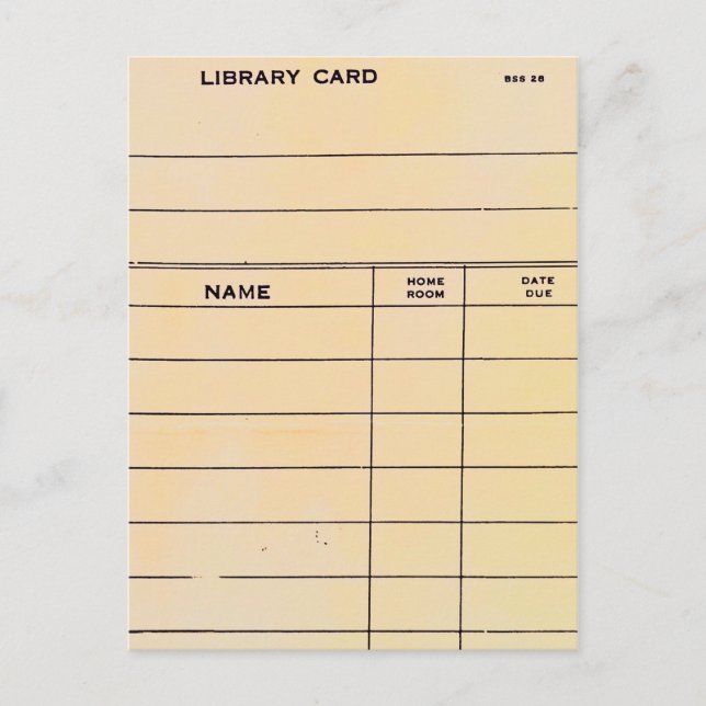 Lonely Library Card (Front)