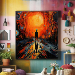 Lonely Man Expressionism Photo Print