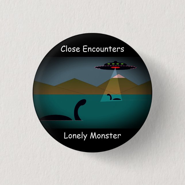 Lonely Monster Cartoon Badge Mark 1 (1.25") 1 Inch Round Button (Front)