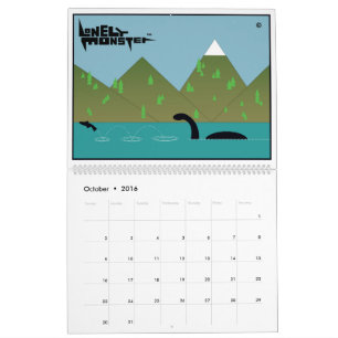 Lonely Monster Cartoon Calendar (Two Page)