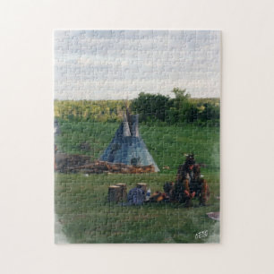 Lonely Native American Indian Jigsaw Puzzle