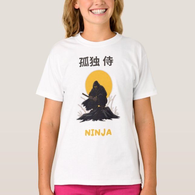 Lonely Ninja Samurai Art Design T-Shirt (Devant)
