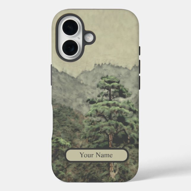 Lonely Pine Watercolor Landscape Case-Mate iPhone Case (Back)