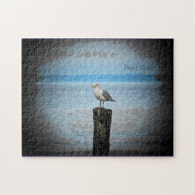 Lonely Seagull or Your Picture Jigsaw Puzzle (Horizontal)