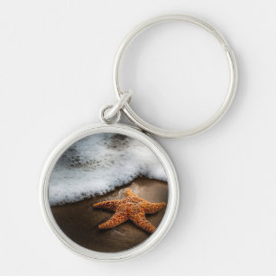 Lonely Starfish On The Beach Keychain