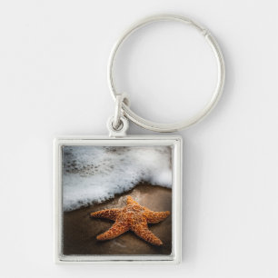 Lonely Starfish On The Beach Keychain