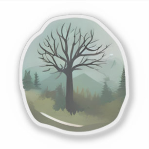 Lonely Tree in Misty Mountains
