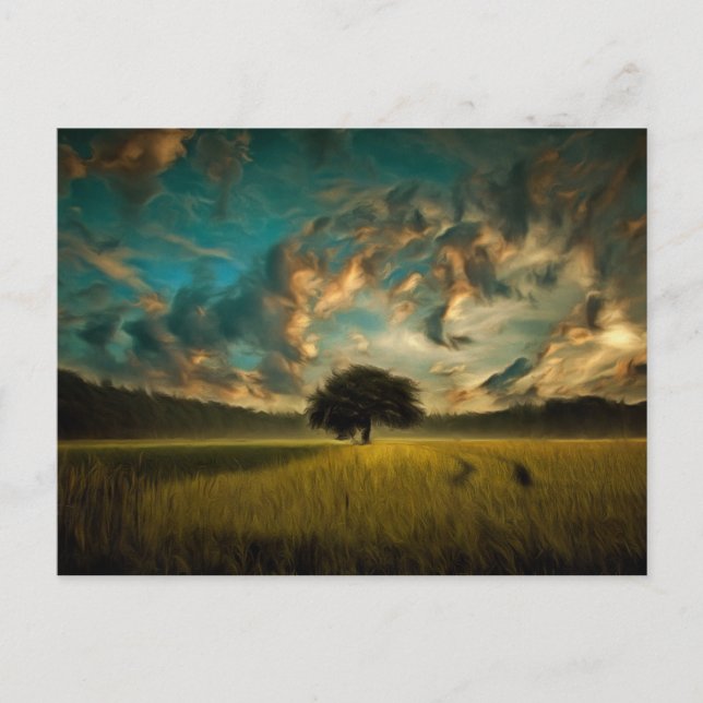 Lonely tree painting postcard (Front)