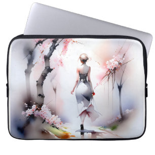 Lonely Woman Walking Laptop Sleeve