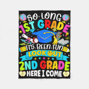 Long 1st grade been fun look out 2nd grade kids fleece blanket