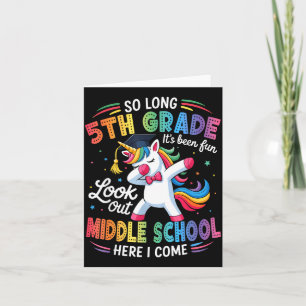 Long 5th Grade Graduation Unicorn Middle School Card