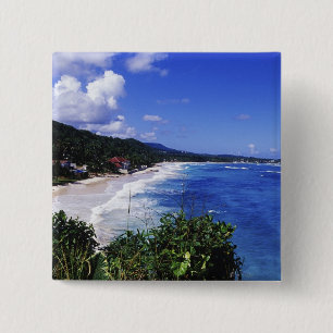 Long Bay, Port Antonio, Jamaica 2 Inch Square Button
