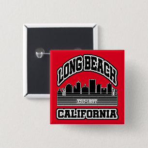 Long Beach,California 2 Inch Square Button