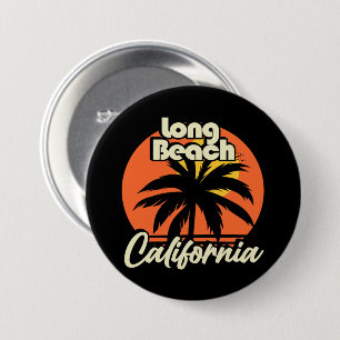 Long Beach California 3 Inch Round Button
